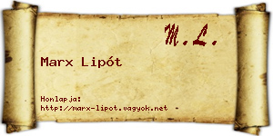 Marx Lipót névjegykártya